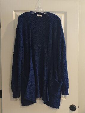 Zenana Outfitters Deep Blue Cardigan